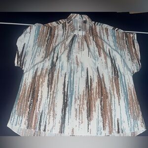 Short Sleeve Turtle Neck Blouse